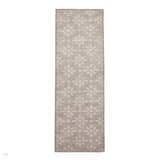 Washable Coral H1062 Modern Geometric Lightweight Printed Polyester Flatweave Light Grey Runner
