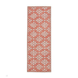 Washable Coral H1062 Modern Geometric Lightweight Printed Polyester Flatweave Orange Runner