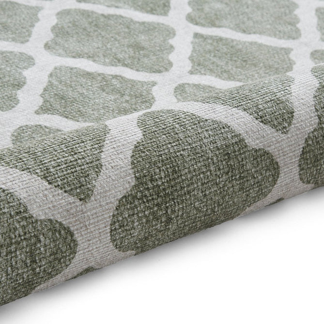Washable Coral H1063 Modern Distressed Geometric Lattice Textured Recycled Lightweight Printed Polyester Flatweave Green Runner-Think Rugs-Rug Love - The Most Loved Rug Store