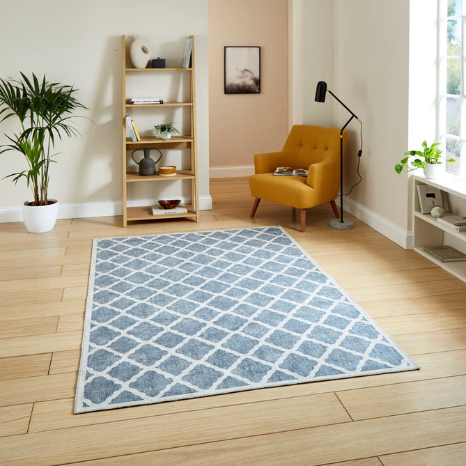 Washable Coral H1063 Modern Distressed Geometric Lattice Textured Recycled Lightweight Printed Polyester Flatweave Grey Rug-Think Rugs-Rug Love - The Most Loved Rug Store