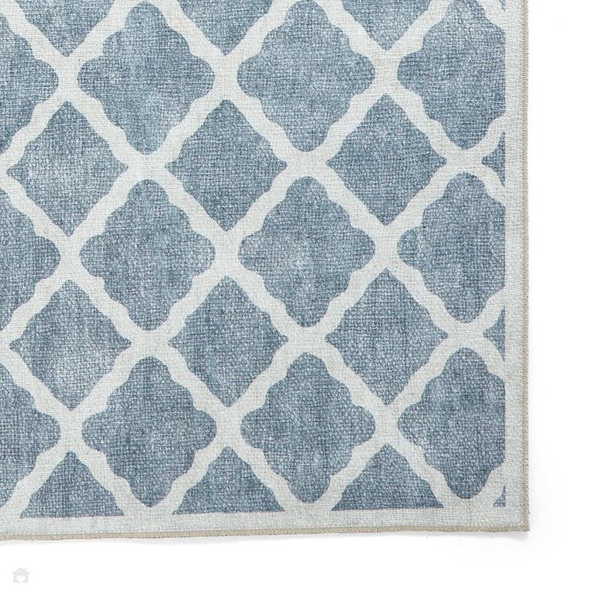 Washable Coral H1063 Modern Distressed Geometric Lattice Textured Recycled Lightweight Printed Polyester Flatweave Grey Rug-Think Rugs-Rug Love - The Most Loved Rug Store