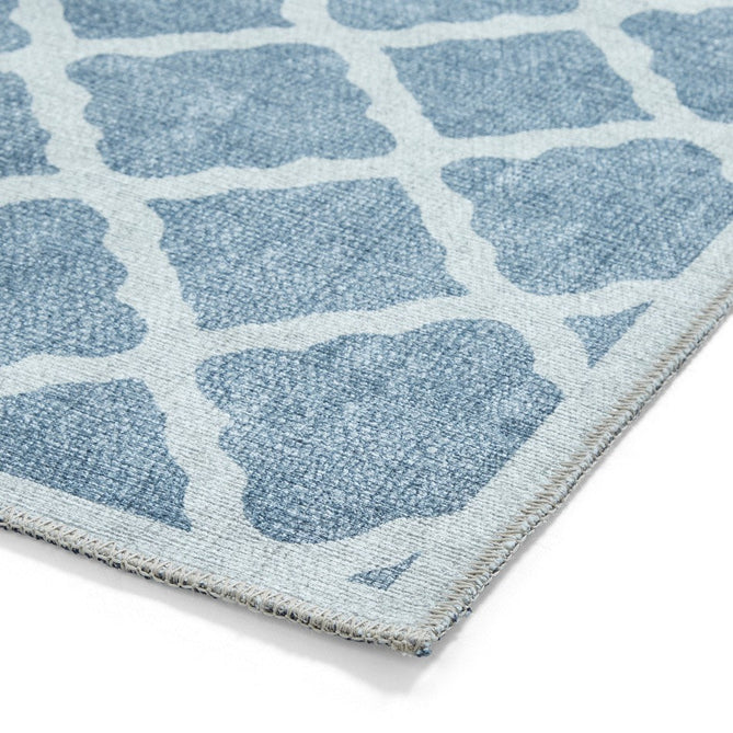 Washable Coral H1063 Modern Distressed Geometric Lattice Textured Recycled Lightweight Printed Polyester Flatweave Grey Runner-Think Rugs-Rug Love - The Most Loved Rug Store