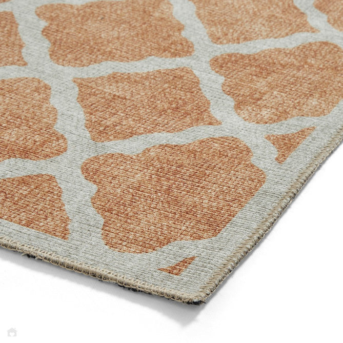 Washable Coral H1063 Modern Distressed Geometric Lattice Textured Recycled Lightweight Printed Polyester Flatweave Yellow Rug-Think Rugs-Rug Love - The Most Loved Rug Store