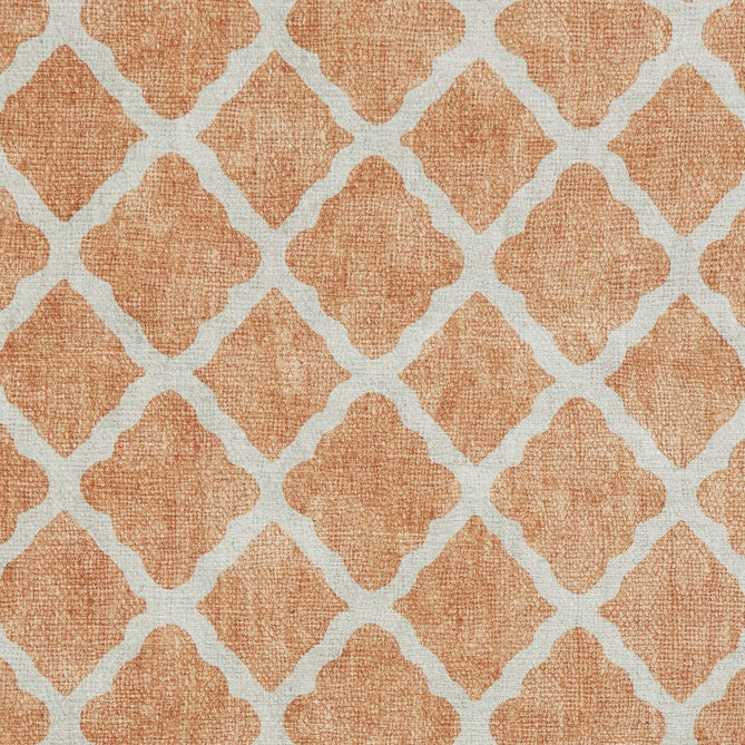 Washable Coral H1063 Modern Distressed Geometric Lattice Textured Recycled Lightweight Printed Polyester Flatweave Yellow Runner-Think Rugs-Rug Love - The Most Loved Rug Store