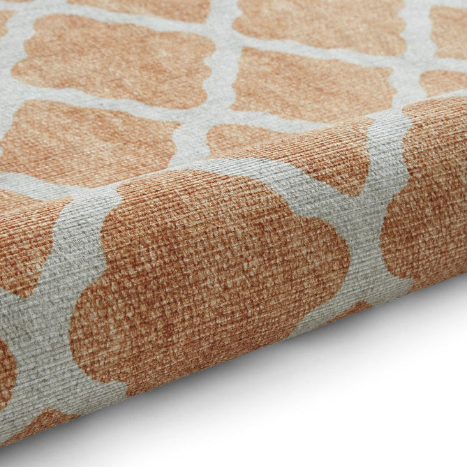 Washable Coral H1063 Modern Distressed Geometric Lattice Textured Recycled Lightweight Printed Polyester Flatweave Yellow Runner-Think Rugs-Rug Love - The Most Loved Rug Store