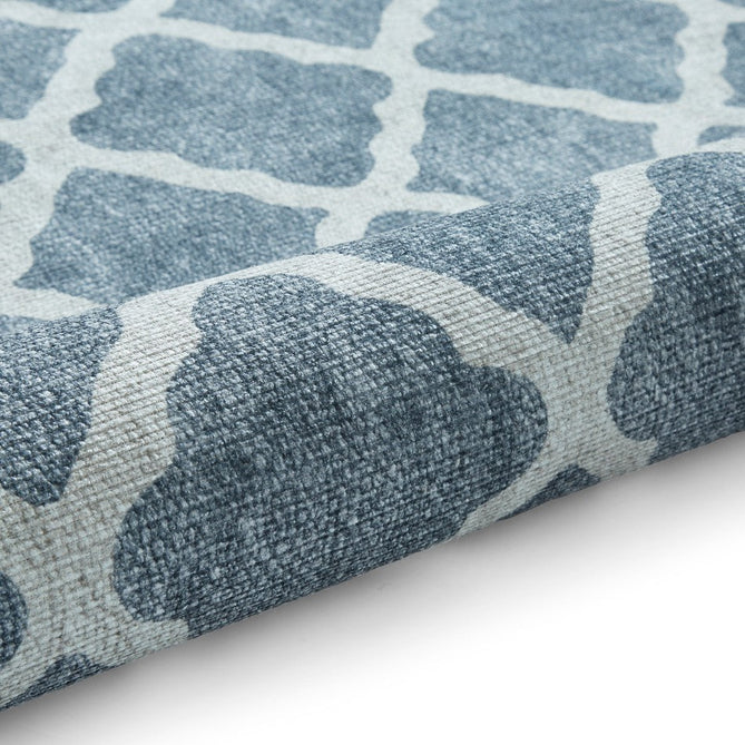 Washable Coral H1063 Modern Geometric Lightweight Printed Polyester Flatweave Grey Runner-Think Rugs-Rug Love - The Most Loved Rug Store
