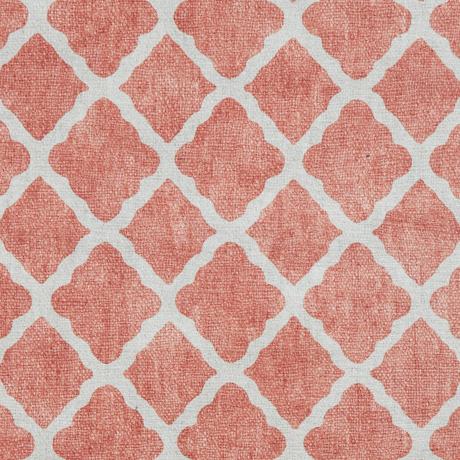 Washable Coral H1063 Modern Geometric Lightweight Printed Polyester Flatweave Orange Runner-Think Rugs-Rug Love - The Most Loved Rug Store