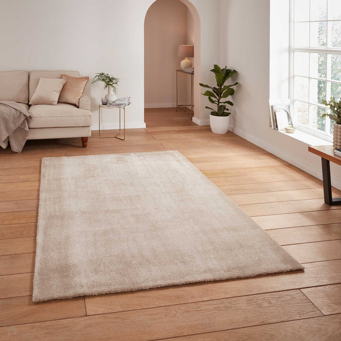 Washable Cove Modern Tonal Plain Soft-Touch Textured Sleek Low Profile Polypropylene Shaggy Pile Beige Rug-Think Rugs-Rug Love - The Most Loved Rug Store