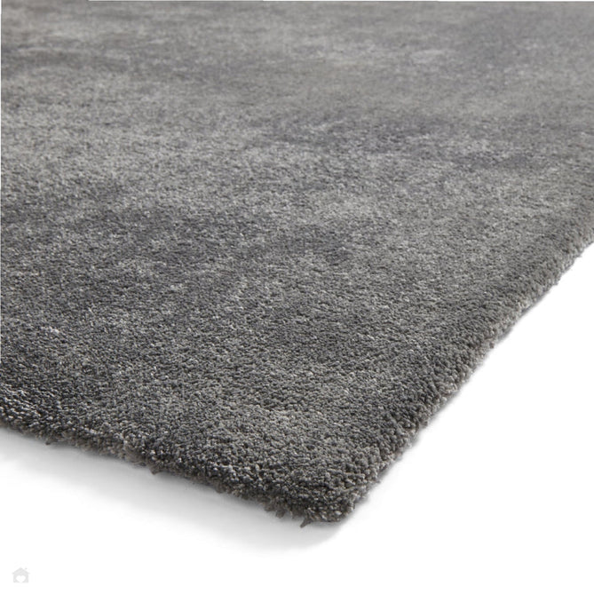 Washable Cove Modern Tonal Plain Soft-Touch Textured Sleek Low Profile Polypropylene Shaggy Pile Charcoal Grey Rug-Think Rugs-Rug Love - The Most Loved Rug Store