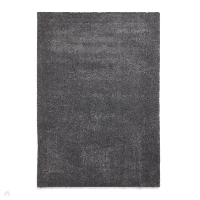 Washable Cove Modern Tonal Plain Soft-Touch Textured Sleek Low Profile Polypropylene Shaggy Pile Charcoal Grey Rug-Think Rugs-Rug Love - The Most Loved Rug Store