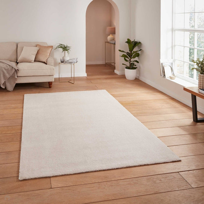 Washable Cove Modern Tonal Plain Soft-Touch Textured Sleek Low Profile Polypropylene Shaggy Pile Cream Rug-Think Rugs-Rug Love - The Most Loved Rug Store
