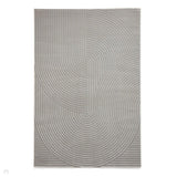 Washable Flores 1924 Modern Plain Geometric Spiral Soft-Touch Textured Carved Hi-Lo Eco-Recycled Polyester Grey/Light Grey Rug