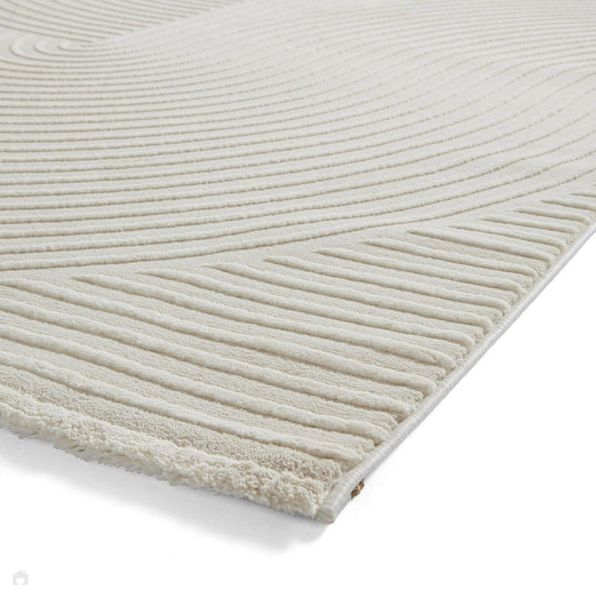 Washable Flores 1924 Modern Super-Soft Spiral Textured Eco-Friendly Recycled Polyester Pile Cream/Ivory Rug 160 x 230 cm-Shop Returns-Rug Love - The Most Loved Rug Store