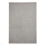 Washable Flores 1924 Modern Super-Soft Spiral Textured Polyester Pile Grey/Light Grey Rug