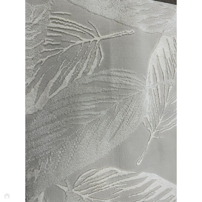 Washable Flores 1925 Modern Floral Leaf Verdant Soft-Touch Textured Carved Hi-Lo Eco-Recycled Polyester Cream/Ivory Rug-Think Rugs-Rug Love - The Most Loved Rug Store