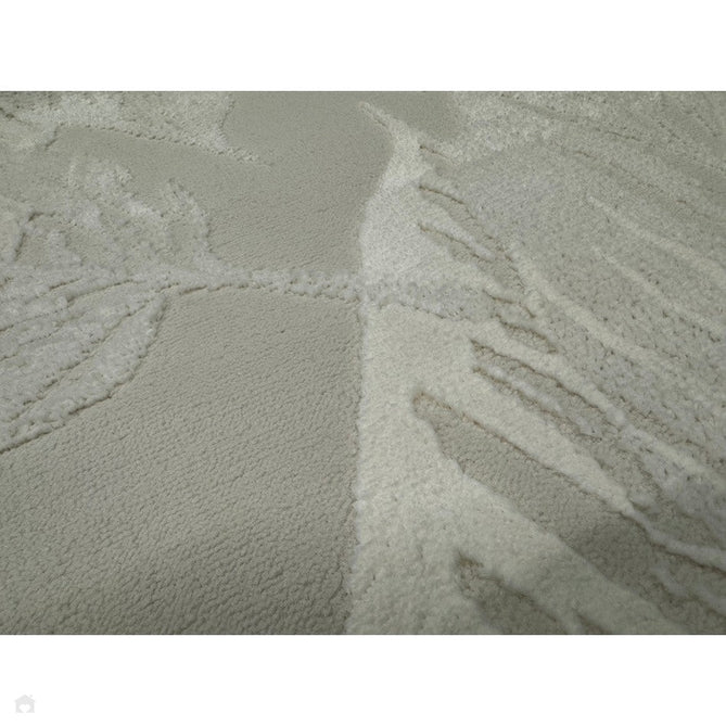 Washable Flores 1925 Modern Floral Leaf Verdant Soft-Touch Textured Carved Hi-Lo Eco-Recycled Polyester Cream/Ivory Rug-Think Rugs-Rug Love - The Most Loved Rug Store