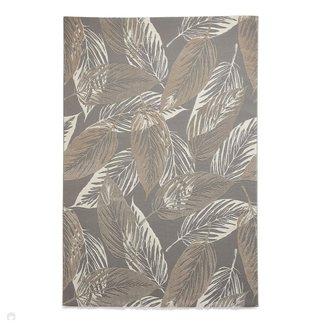 Washable Flores 1925 Modern Floral Leaf Verdant Soft-Touch Textured Carved Hi-Lo Eco-Recycled Polyester Grey/Cream/Beige Rug-Think Rugs-Rug Love - The Most Loved Rug Store