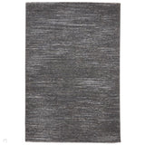 Washable Flores 1930 Modern Plain Tonal Lines Soft-Touch Textured Carved Hi-Lo Eco-Recycled Polyester Charcoal/Cream Rug