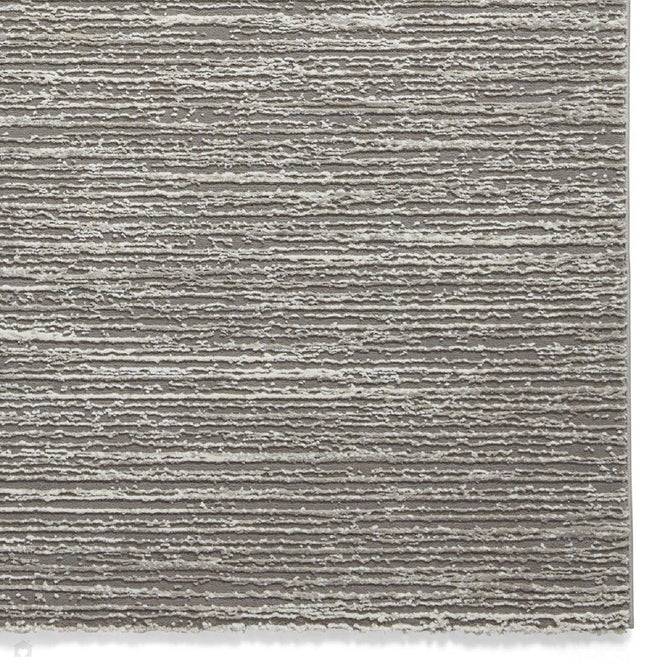 Washable Flores 1930 Modern Plain Tonal Lines Soft-Touch Textured Carved Hi-Lo Eco-Recycled Polyester Grey/Cream Rug-Think Rugs-Rug Love - The Most Loved Rug Store