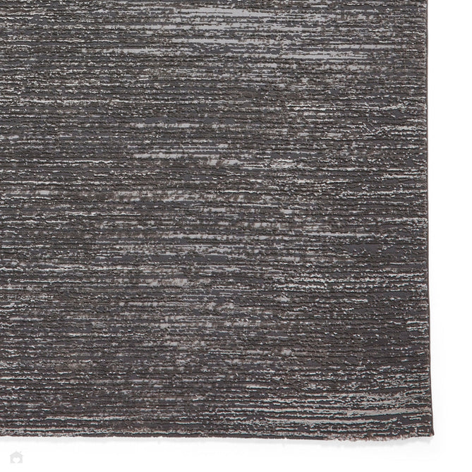 Washable Flores 1930 Modern Super-Soft Plain Subtle Lines Textured Eco-Friendly Recycled Polyester Pile Charcoal/Cream Rug-Think Rugs-Rug Love - The Most Loved Rug Store