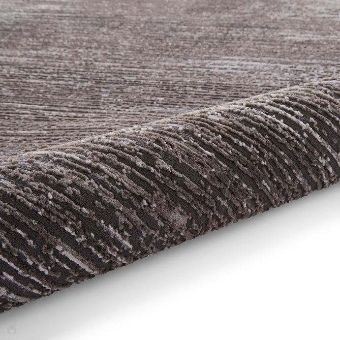 Washable Flores 1930 Modern Super-Soft Plain Subtle Lines Textured Eco-Friendly Recycled Polyester Pile Charcoal/Cream Rug-Think Rugs-Rug Love - The Most Loved Rug Store