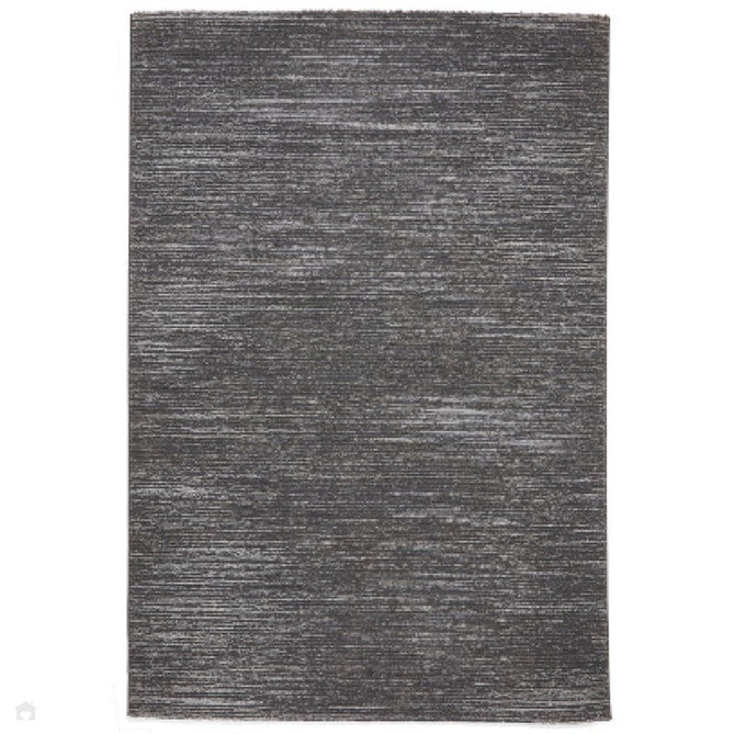 Washable Flores 1930 Modern Super-Soft Plain Subtle Lines Textured Eco-Friendly Recycled Polyester Pile Charcoal/Cream Rug-Think Rugs-Rug Love - The Most Loved Rug Store