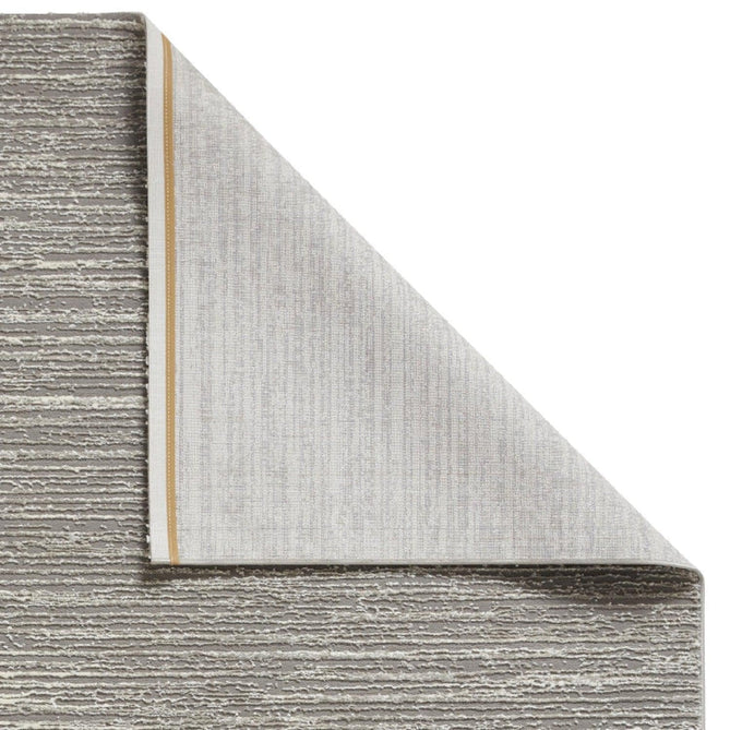 Washable Flores 1930 Modern Super Soft Plain Subtle Lines Textured Eco-Friendly Recycled Polyester Pile Grey/Cream Rug-Think Rugs-Rug Love - The Most Loved Rug Store