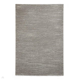 Washable Flores 1930 Modern Super Soft Plain Subtle Lines Textured Eco-Friendly Recycled Polyester Pile Grey/Cream Rug