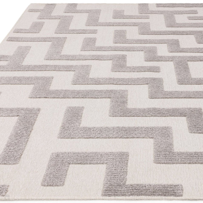 Washable Freja Cove Modern Abstract Soft-Touch Hi-Low Ribbed Textured Flatweave Grey/Off White Rug-Asiatic Carpets-Rug Love - The Most Loved Rug Store