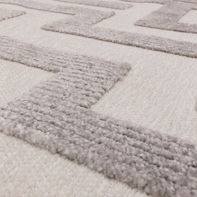 Washable Freja Cove Modern Abstract Soft-Touch Hi-Low Ribbed Textured Flatweave Grey/Off White Rug-Asiatic Carpets-Rug Love - The Most Loved Rug Store
