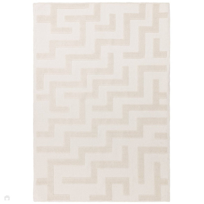 Washable Freja Cove Modern Abstract Soft-Touch Hi-Low Ribbed Textured Flatweave Ivory Rug-Asiatic Carpets-Rug Love - The Most Loved Rug Store