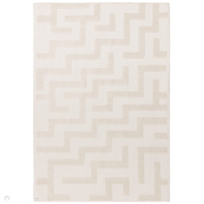 Washable Freja Cove Modern Abstract Soft-Touch Hi-Low Ribbed Textured Flatweave Ivory Rug-Asiatic Carpets-Rug Love - The Most Loved Rug Store