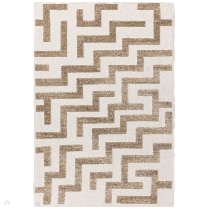 Washable Freja Cove Modern Abstract Soft-Touch Hi-Low Ribbed Textured Flatweave Sand/Natural Cream Rug-Asiatic Carpets-Rug Love - The Most Loved Rug Store