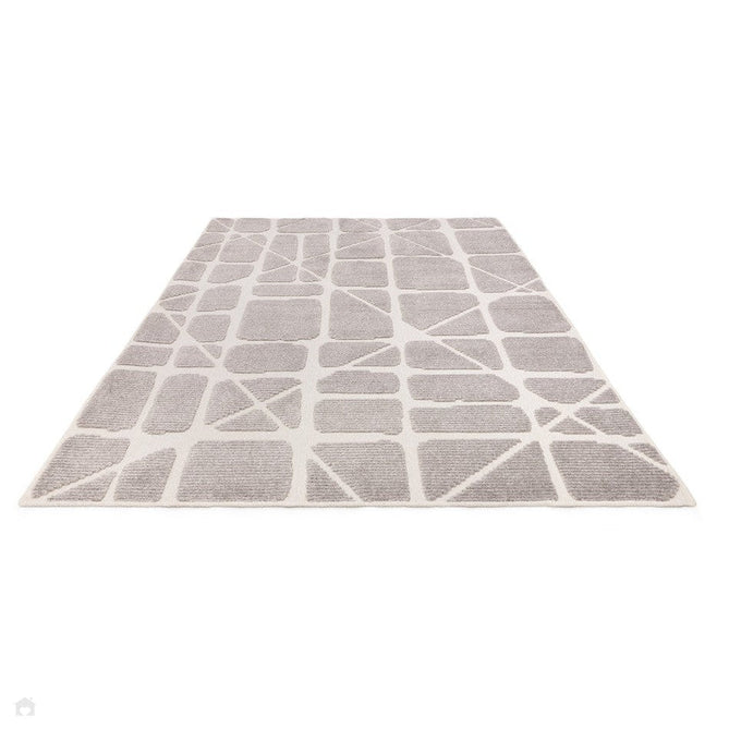 Washable Freja Method Modern Abstract Soft-Touch Hi-Low Ribbed Textured Flatweave Grey Rug-Asiatic Carpets-Rug Love - The Most Loved Rug Store