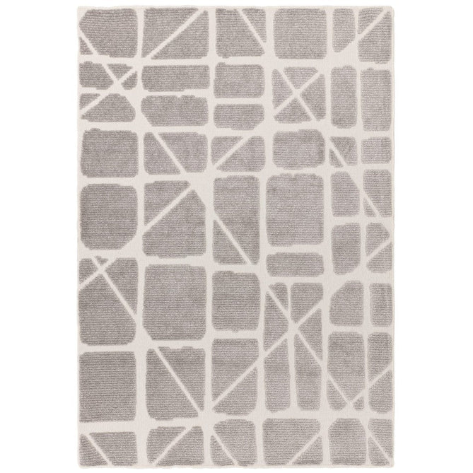 Washable Freja Method Modern Abstract Soft-Touch Hi-Low Ribbed Textured Flatweave Grey Rug-Asiatic Carpets-Rug Love - The Most Loved Rug Store