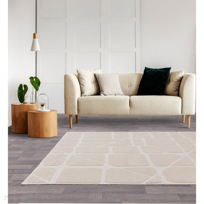 Washable Freja Method Modern Abstract Soft-Touch Hi-Low Ribbed Textured Flatweave Ivory Rug-Asiatic Carpets-Rug Love - The Most Loved Rug Store
