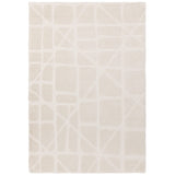 Washable Freja Method Modern Abstract Soft-Touch Hi-Low Ribbed Textured Flatweave Ivory Rug
