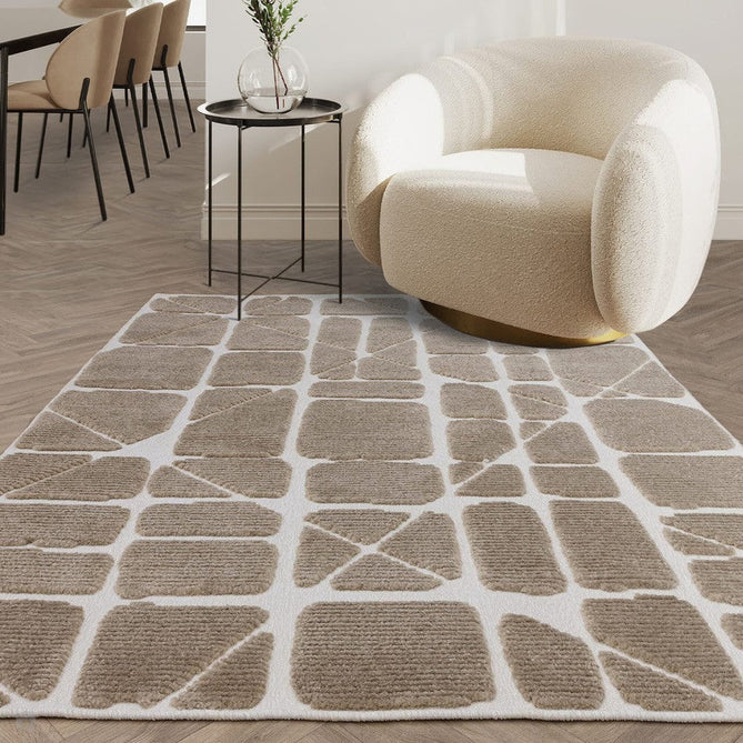 Washable Freja Method Modern Abstract Soft-Touch Hi-Low Ribbed Textured Flatweave Sand/Natural Rug-Asiatic Carpets-Rug Love - The Most Loved Rug Store