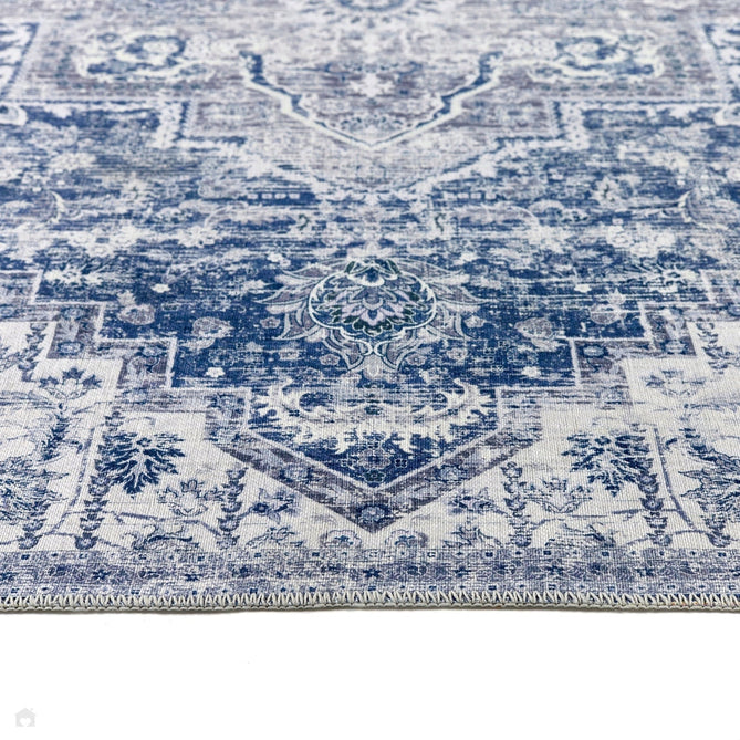 Washable Garda Flatweave Blue Runner-Origins-Rug Love - The Most Loved Rug Store