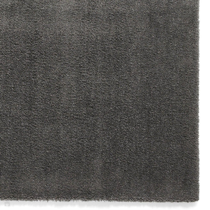 Washable Kara Modern Plain Tonal Shimmer Soft-Touch Textured Eco-Recycled Polyester Sleek Low Profile Shaggy Pile Charcoal Rug-Think Rugs-Rug Love - The Most Loved Rug Store