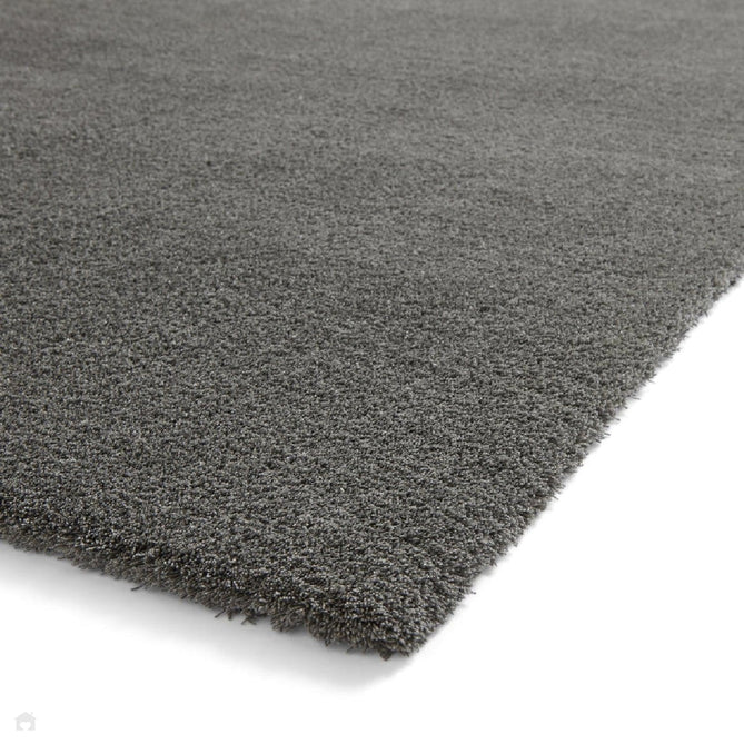 Washable Kara Modern Plain Tonal Shimmer Soft-Touch Textured Eco-Recycled Polyester Sleek Low Profile Shaggy Pile Charcoal Rug-Think Rugs-Rug Love - The Most Loved Rug Store