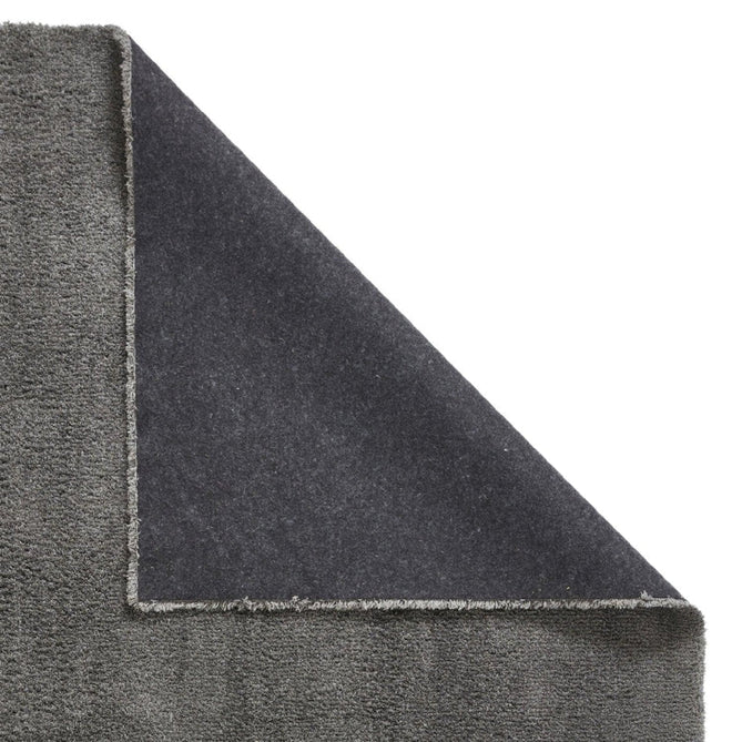 Washable Kara Modern Plain Tonal Shimmer Soft-Touch Textured Eco-Recycled Polyester Sleek Low Profile Shaggy Pile Charcoal Rug-Think Rugs-Rug Love - The Most Loved Rug Store
