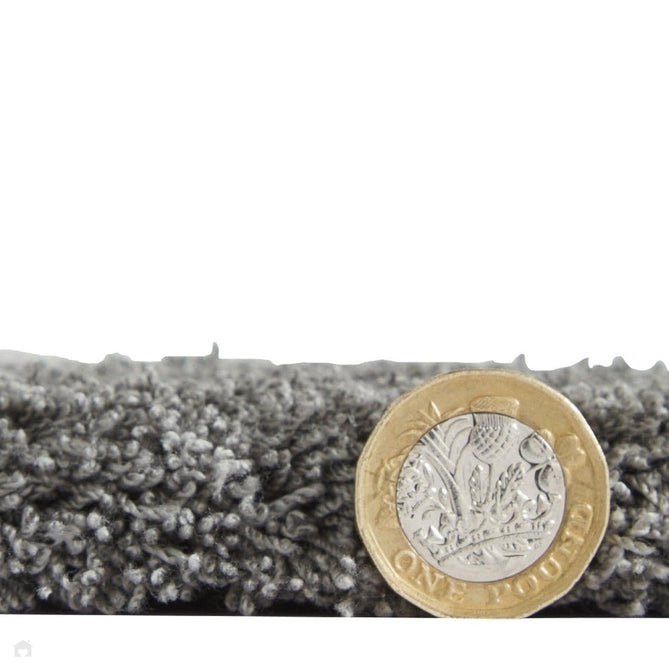 Washable Kara Modern Plain Tonal Shimmer Soft-Touch Textured Eco-Recycled Polyester Sleek Low Profile Shaggy Pile Charcoal Rug-Think Rugs-Rug Love - The Most Loved Rug Store