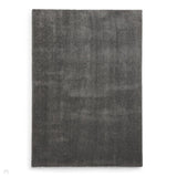 Washable Kara Modern Plain Tonal Shimmer Soft-Touch Textured Eco-Recycled Polyester Sleek Low Profile Shaggy Pile Charcoal Rug