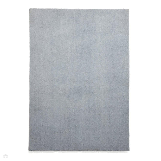 Washable Kara Modern Plain Tonal Shimmer Soft-Touch Textured Eco-Recycled Polyester Sleek Low Profile Shaggy Pile Light Blue Rug-Think Rugs-Rug Love - The Most Loved Rug Store