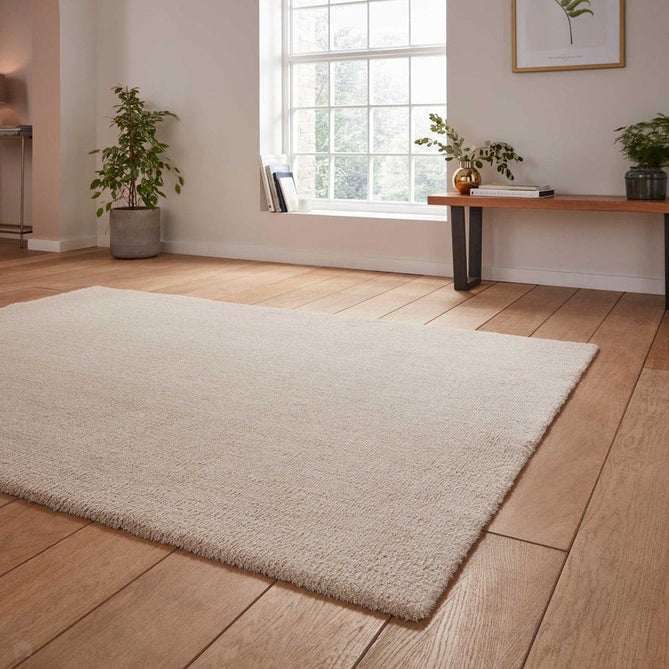 Washable Kara Modern Plain Tonal Shimmer Soft-Touch Textured Eco-Recycled Polyester Sleek Low Profile Shaggy Pile Linen Rug-Think Rugs-Rug Love - The Most Loved Rug Store