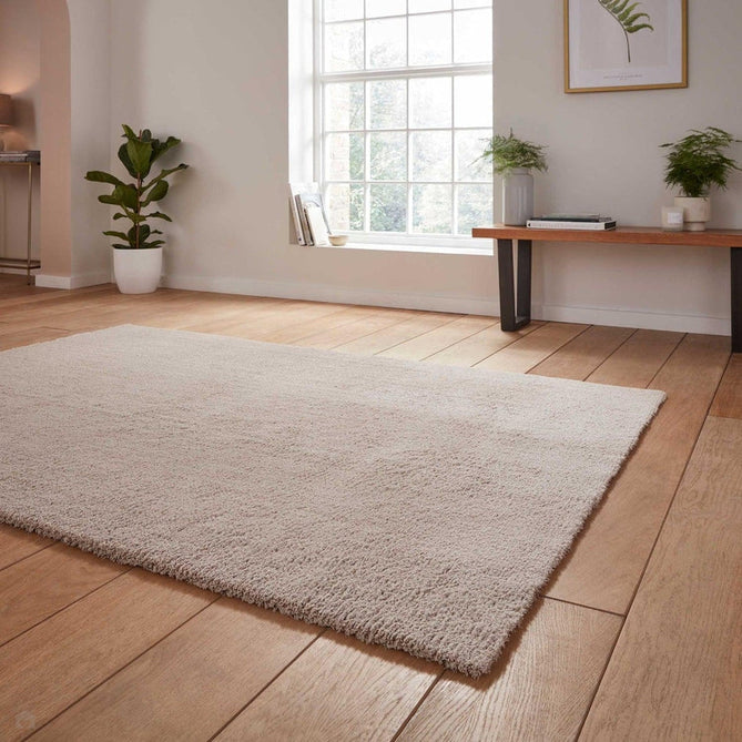 Washable Kara Modern Plain Tonal Shimmer Soft-Touch Textured Eco-Recycled Polyester Sleek Low Profile Shaggy Pile Silver Rug-Think Rugs-Rug Love - The Most Loved Rug Store