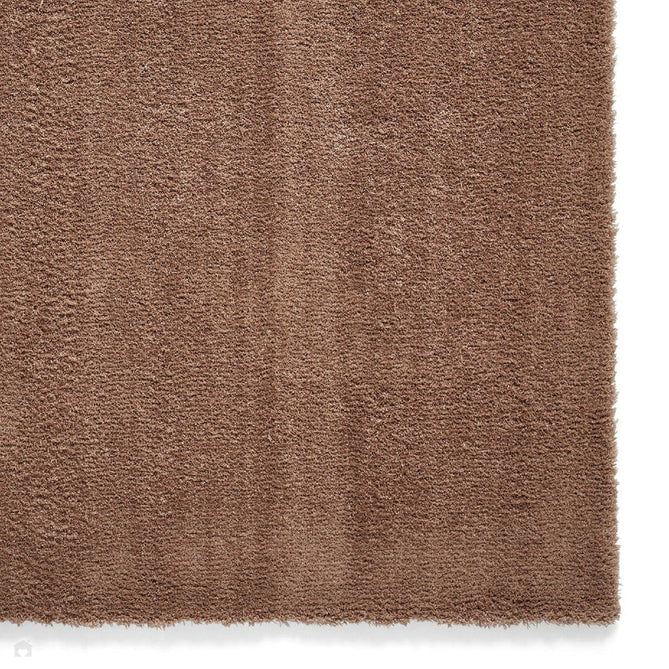 Washable Kara Modern Plain Tonal Shimmer Soft-Touch Textured Eco-Recycled Polyester Sleek Low Profile Shaggy Pile Walnut Rug-Think Rugs-Rug Love - The Most Loved Rug Store