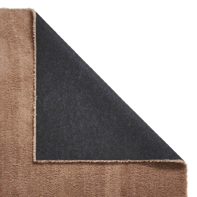 Washable Kara Modern Plain Tonal Shimmer Soft-Touch Textured Eco-Recycled Polyester Sleek Low Profile Shaggy Pile Walnut Rug-Think Rugs-Rug Love - The Most Loved Rug Store