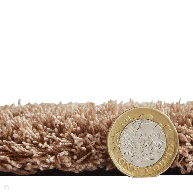 Washable Kara Modern Plain Tonal Shimmer Soft-Touch Textured Eco-Recycled Polyester Sleek Low Profile Shaggy Pile Walnut Rug-Think Rugs-Rug Love - The Most Loved Rug Store